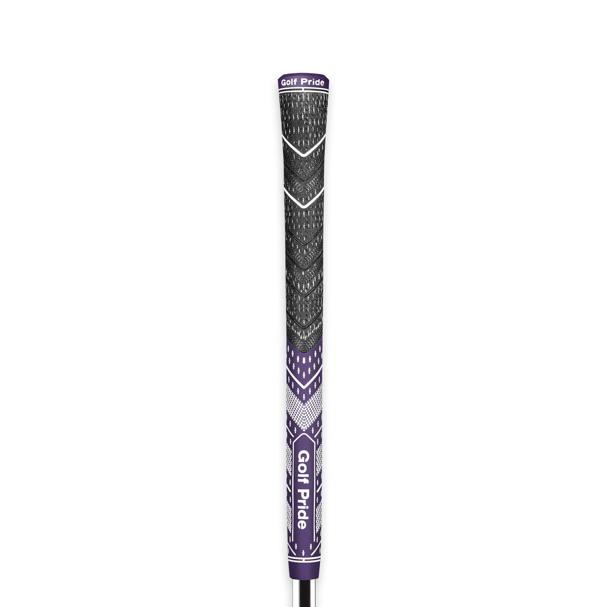 MCC Plus4 Golf Club Grip - All-Weather Hybrid Grip with Larger Lower Hand - Brushed Cotton Cord & Pebbled Texture - Purple/White