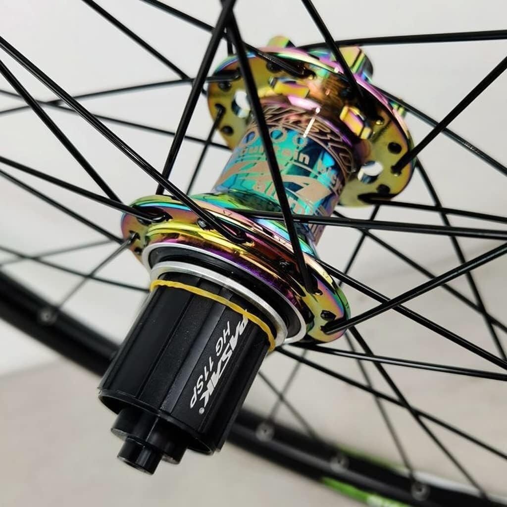 Koło Roweru Szosowego Hybrydowa Obręcz Rowerowa Ze Stopu Aluminium Podwójnymi Ściankami,Hamulec Tarczowy Kompatybilny Zestaw Kół Przednich Tylnych Do Roweru Górskiego 7/8/9/10/11