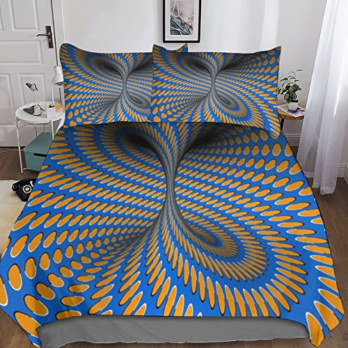 Parure de lit géométrique 3D boho King 220x240cm en microfibre souple avec housse de couette