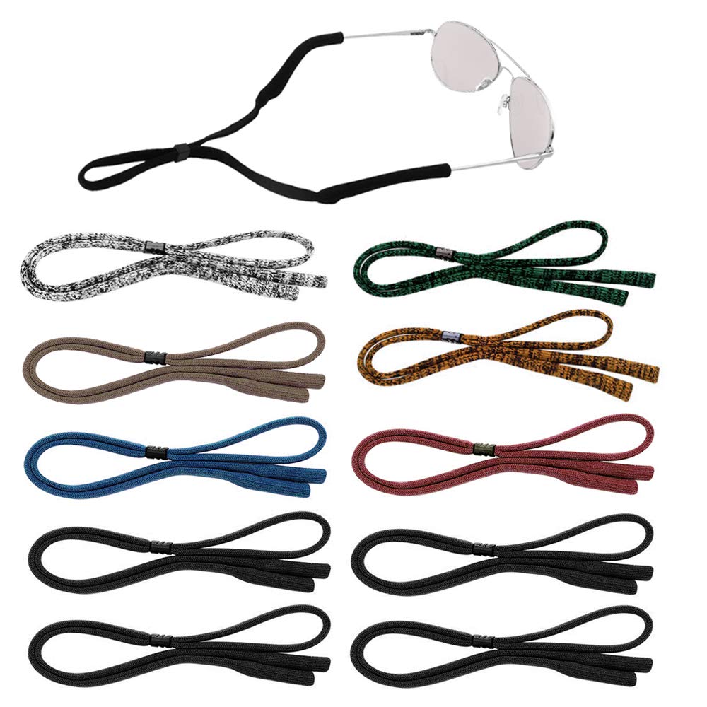 Senhai10 piezas Correas de gafas de sol para Hombres, mujeres y niños, Ajustable Retenedores de gafas Sostenedor del cuello Cable Acollador para deportes, lectura - 7 colores