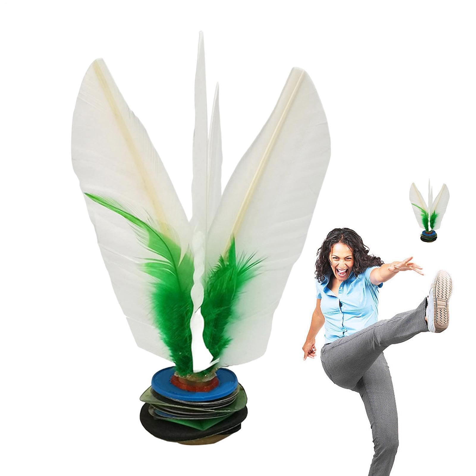 Kick Shuttlecock Toy, White Jianzi, 6.3 Inch Foot Game Compact Build, Handwheel Fitness Device with Outdoor Play Feature, Sports Accessory with Entertainment Utility, Home Accessories for Kids