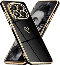 Case for Xiaomi Redmi Note 14 Pro 5G, Cute Design Heart Pattern Soft Electroplating Silicone Case with Camera Protection, Ultra Thin Elegant Colour Plated Case