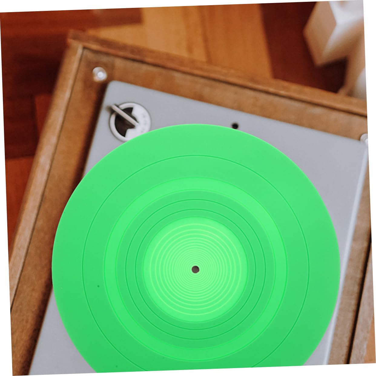 ERINGOGO 2piezas Tapete De Registro Para Tocadiscos De Vinilo Alfombrilla De Silicona Verde Suministros Para Mesas De Discos De Vinilo