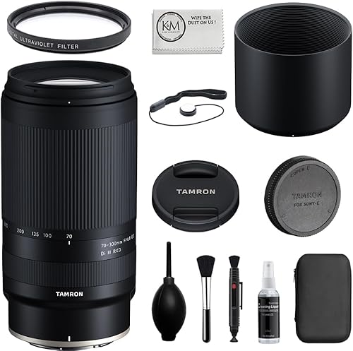 Tamron Lente Di III RXD de 2.756-11.811 in f4.5-6.3 Di III para Nikon Z Incluye filtro UV de 2.638 in + kit de limpieza de cámara de 5 piezas +