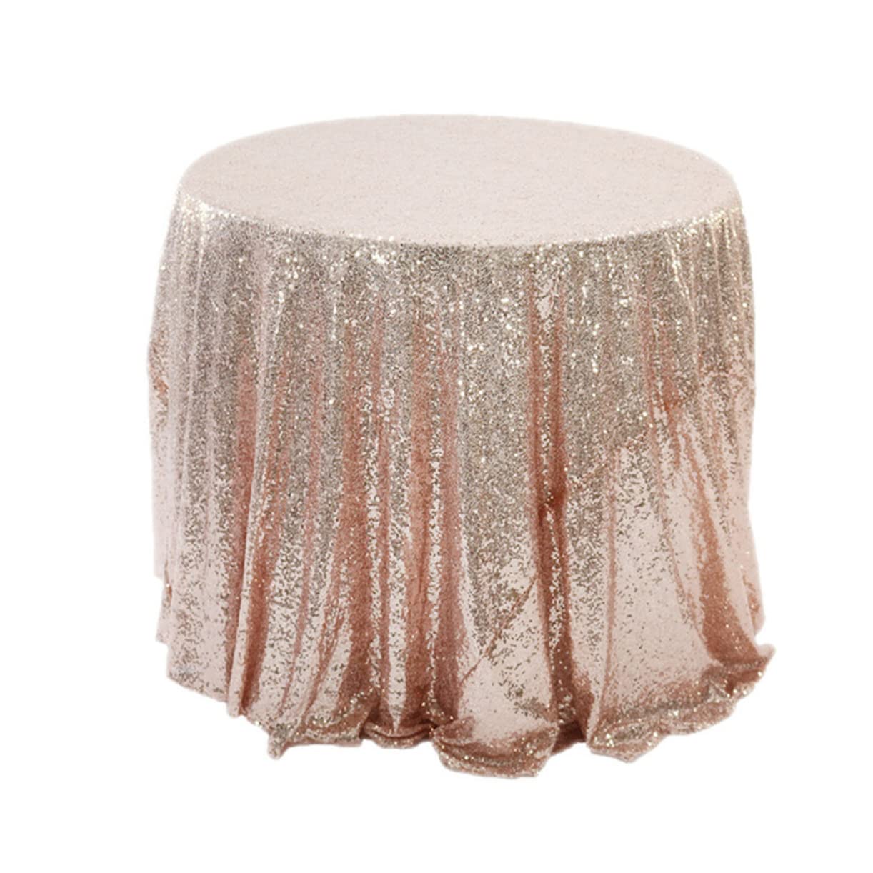 Nappe à paillettes ronde Homoyoyo pour masquer une table usée lors d'un mariage