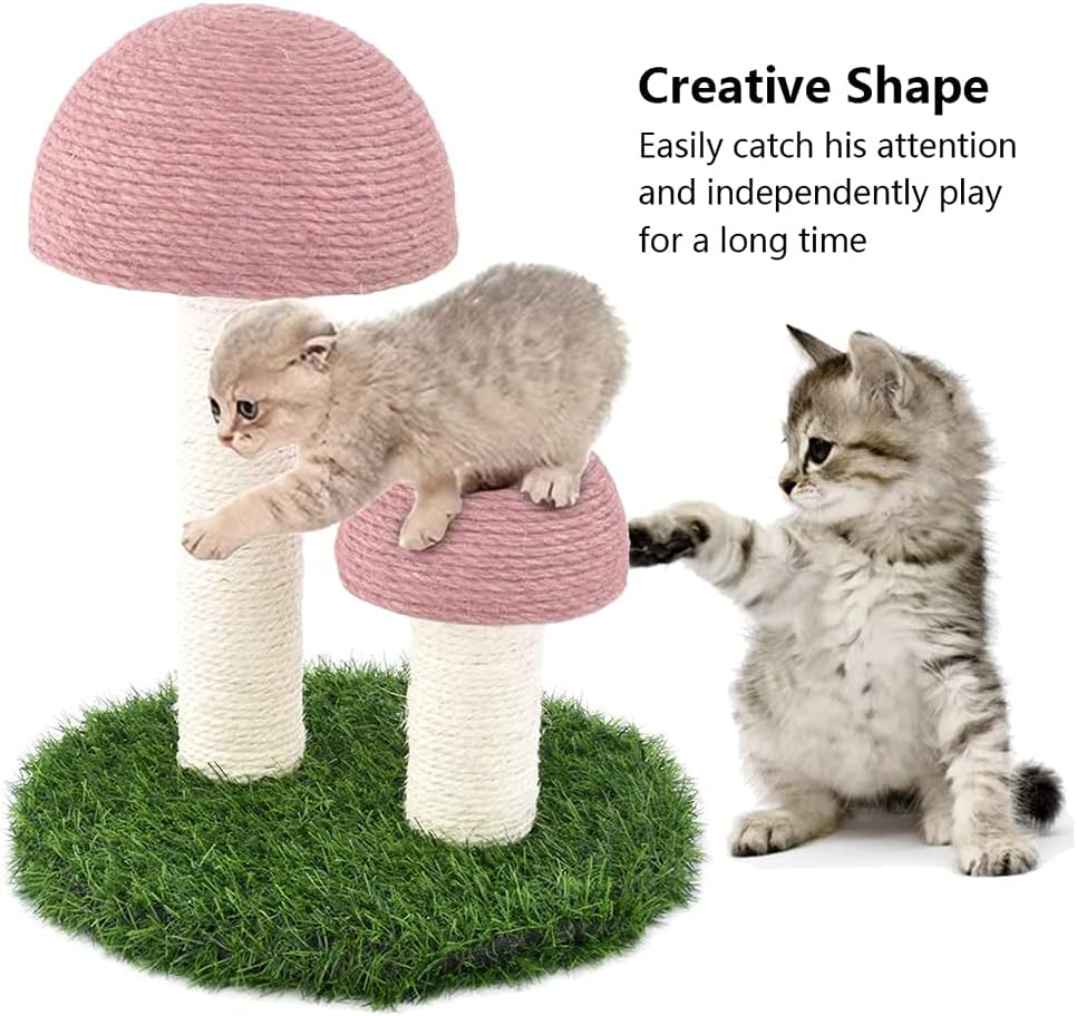 Handmade Scratch Column with Firm Base Home Decor for Scratcher Mat Mushroom Shaped
