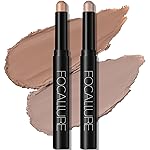 FOCALLURE 2 Pcs Cream Eyeshadow Stick,Brightener Eyeshadow Pencil Crayon,Highlighter Eye Shadow Stick Sets with Crease-proof Formula,Long Lasting Waterproof Eye Shadow Make Up,Smoky Brown