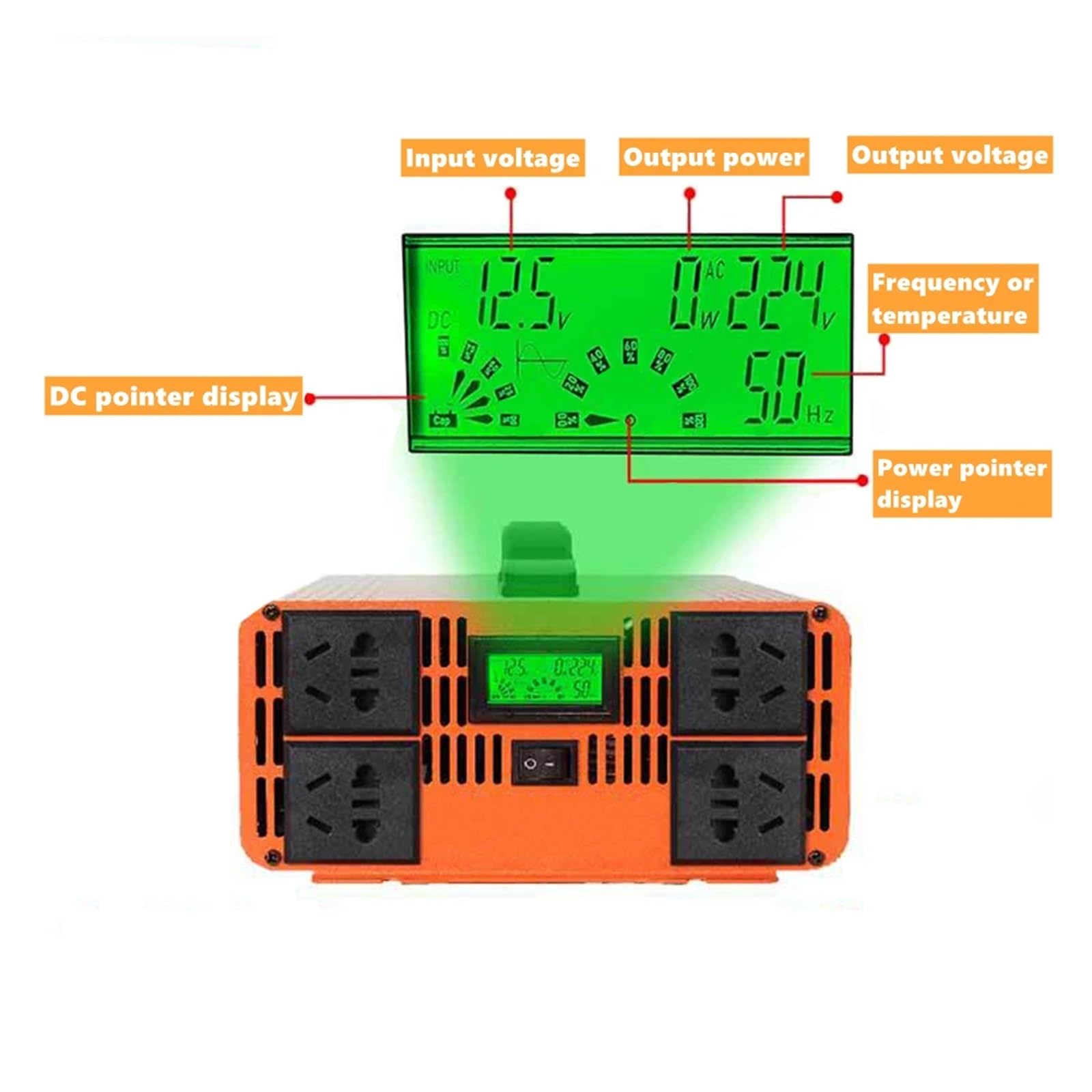 Przetwornica czystej fali sinusoidalnej 7000W 10000W przetwornica napięcia podwójne transformator wyjściowy DC 12V 24V do AC 220V częstotliwość(10000w,60V-230V(50HZ))