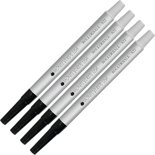 Lanier Combo Pack – Paquete de 4 – Monteverde Rollerball S22 Recarga de tinta para pasta compatible con la mayoría de bolígrafos Sheaffer estilo