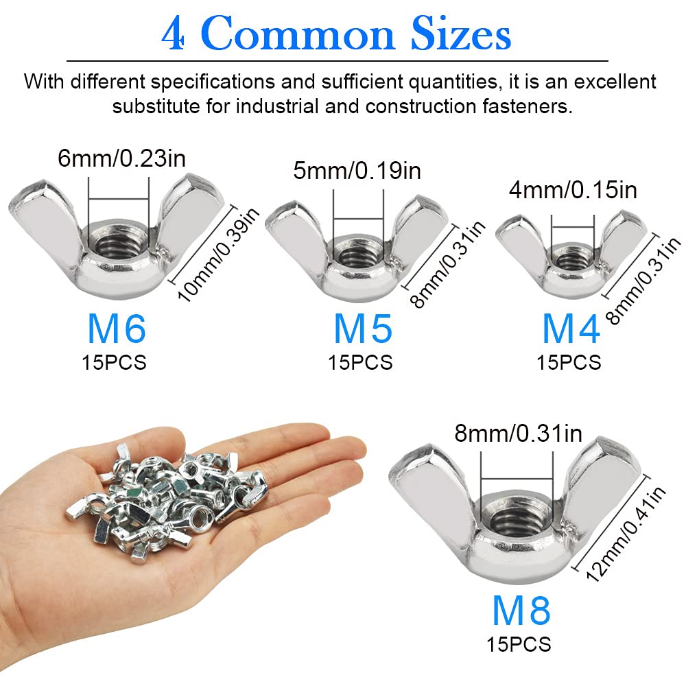 Tuerca Mariposa 60 Tuercas Mariposa M4 M5 M6 M8 Juego Surtido En