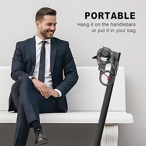Miniatura 7 de Candado para scooter, antirrobo, cerradura de bicicleta de 43.3 pulgadas, bloqueo de cable antirrobo para scooters eléctricos, scooters para niños,