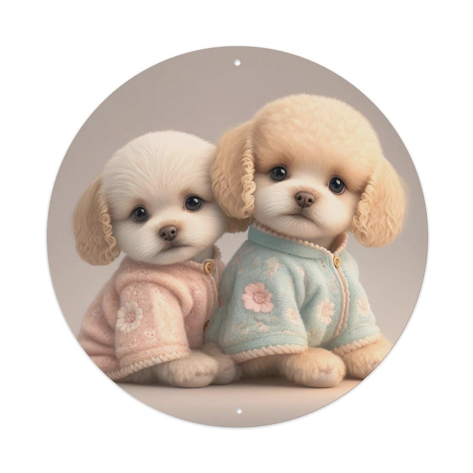 Cute Puppy Pet Dog Animal Soft Classic Portrait Metal Tin Sign