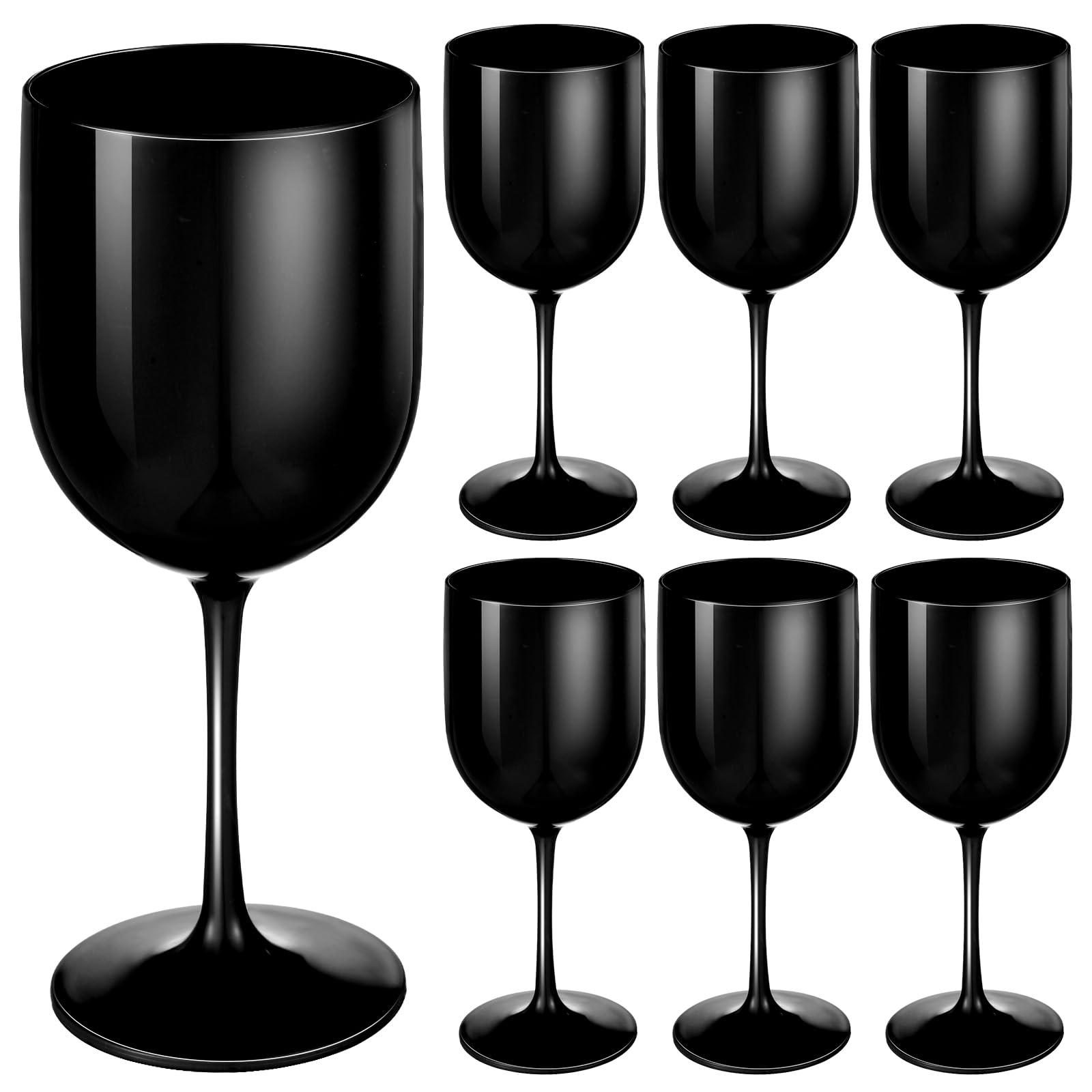 Amazon.com | Teenyyou Plastic Wine Glasses Set of 6, 16 oz Goblet Acrylic  Plastic Reusable Unbreakable Wine Cups for Bachelorette Wedding Bridal  Shower Birthday Party (Black): Wine Glasses