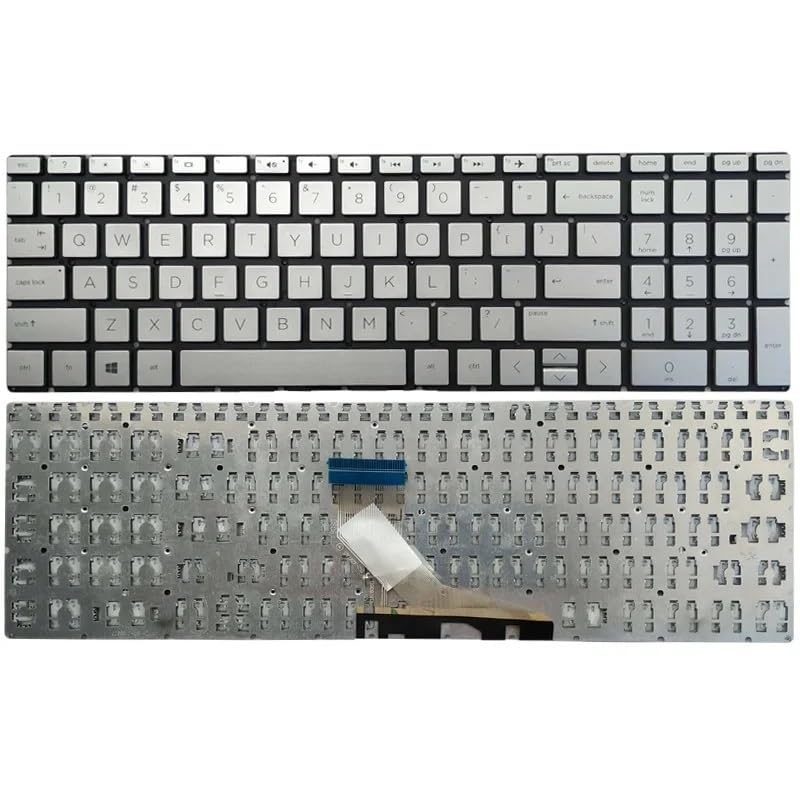 Clavier HP Pavilion 15-CN 15-CR 15S-DU de rechange couleur argent US sans rétroéclairage