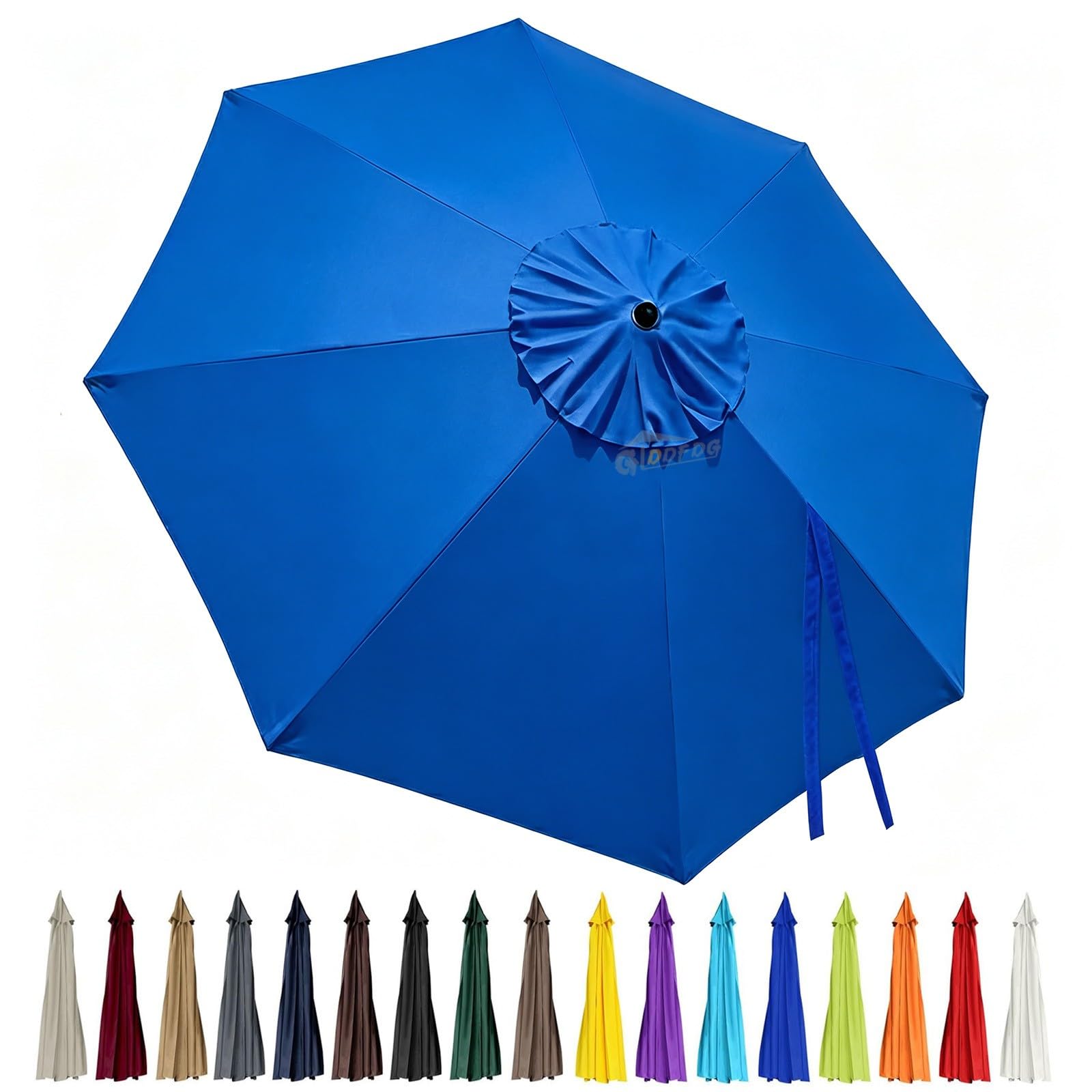 GLDDFDG 10ft 8 Ribs Patio Umbrella Canopy, Blue, UV30+, Water Repellent, Fade Resistant Polyester Fabric : Patio, Lawn & Garden