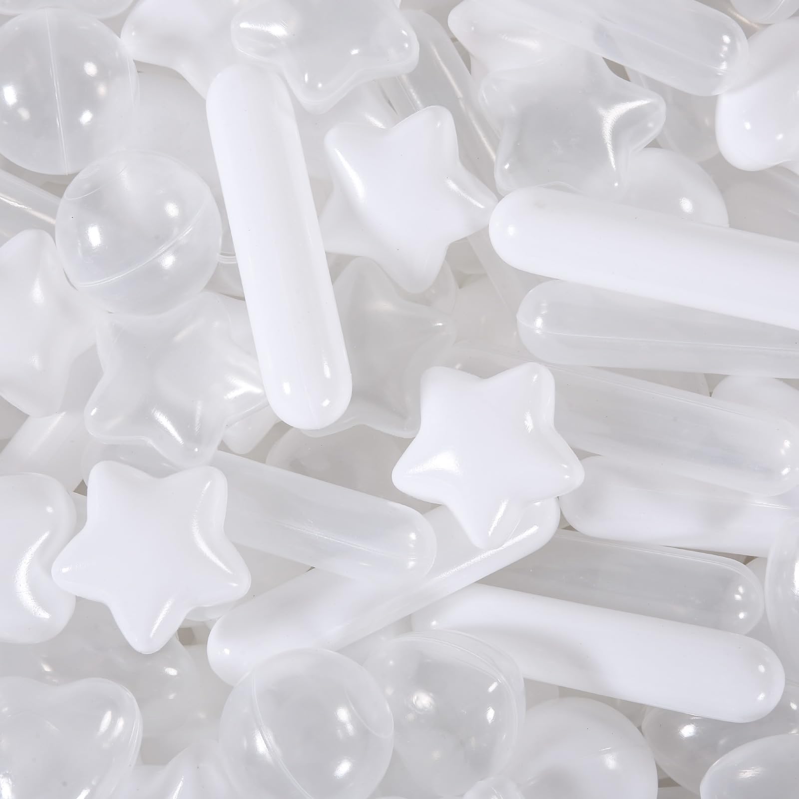 STARBOLO 200pcs Ball Pit Balls for Baby and Toddler, White Mixed Shaped Balls Phthalate Free BPA Free Crush Proof Plastic Pit Balls Play Toys for Kids