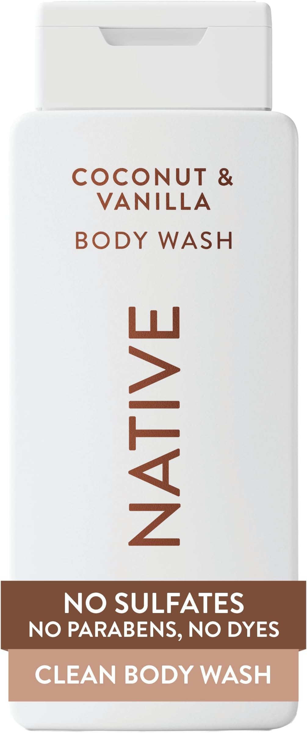 Native Body Wash Contains Naturally Derived Ingredients | For Women & Men, Sulfate, Paraben, & Dye Free Leaving Skin Soft and Hydrated | Coconut & Vanilla 18 oz