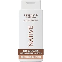 Native Clean Body Wash, Gentle &amp; pH-balanced for Sensitive Skin, 24-Hr Freshness for Women &amp; Men, Vegan &amp; Cruelty-Free, Free of Sulfates, Parabens &amp; Phthalates, Coconut &amp; Vanilla, 18fl oz
