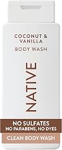 Native Body Wash Contains Naturally Derived Ingredients | For Women & Men, Sulfate, Paraben, & Dye Free Leaving Skin Soft and Hydrated | Coconut & Vanilla 18 oz