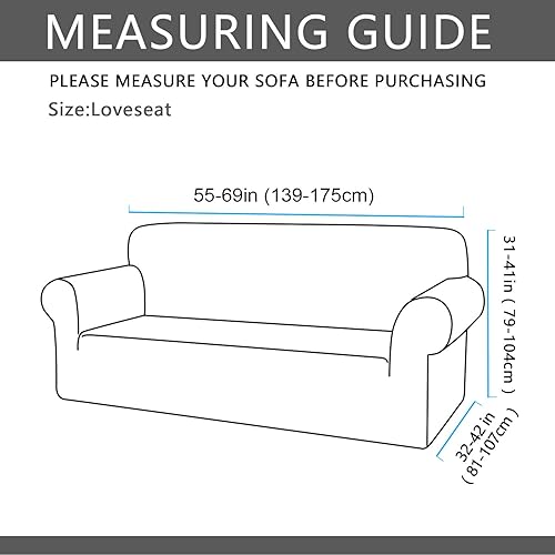 Miniatura 6 de AUJOY - Funda elástica para sofá de 1 pieza para sofá de 3 plazas, de jacquard y elastano, con espuma antideslizante, ideal para proteger los