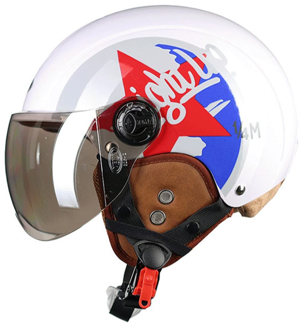 Motorradhelme für Herren und Damen, Mopedhelme mit reflektierendem Visier, Antikollisionskopf schützt die Verkehrssicherheit der Benutzer