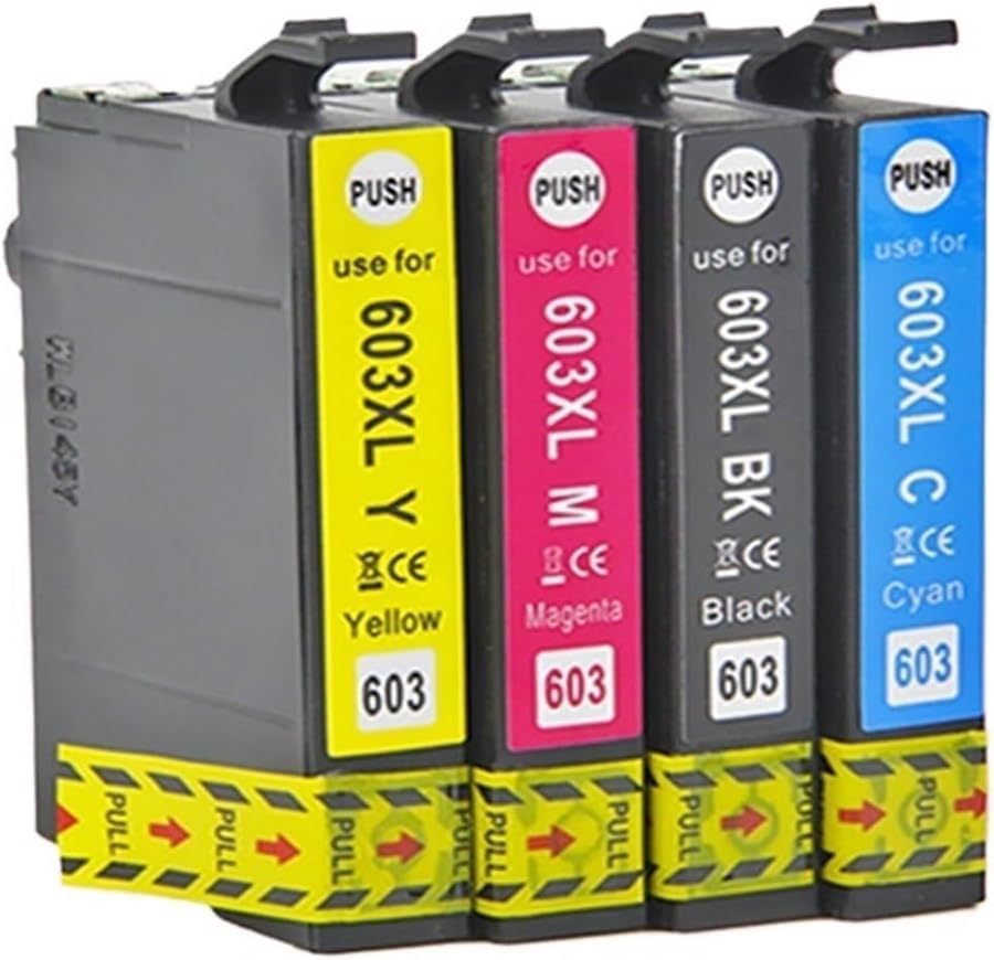 SanSeCai Remanufactured Ink Cartridges for Epson 603XL Inkjet Cartridge Use for Epson Expression Home XP-2100 XP-2105 XP3100 WF-2810 WF-2830 WF-2835 (1Black, 1 Cyan, 1 Magenta, 1 Yellow)