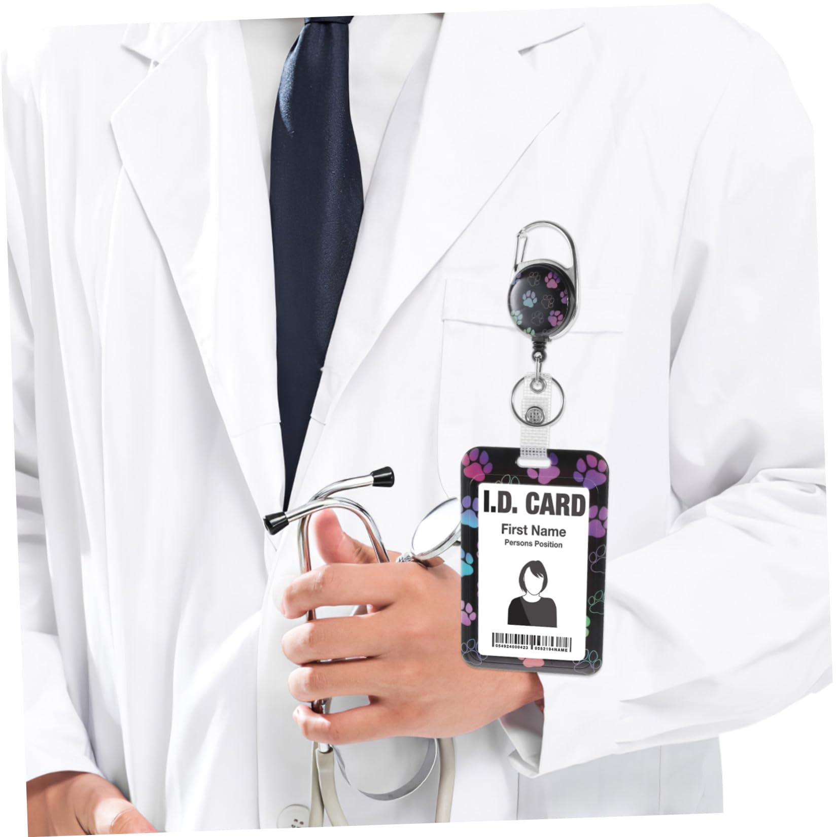 SHINEOFI 3piezas Tarjetero De Identificación Con Lanyard Soporte Para Credenciales Con Diseño De Patas De Funda Resistente y Práctica Para Profesores y