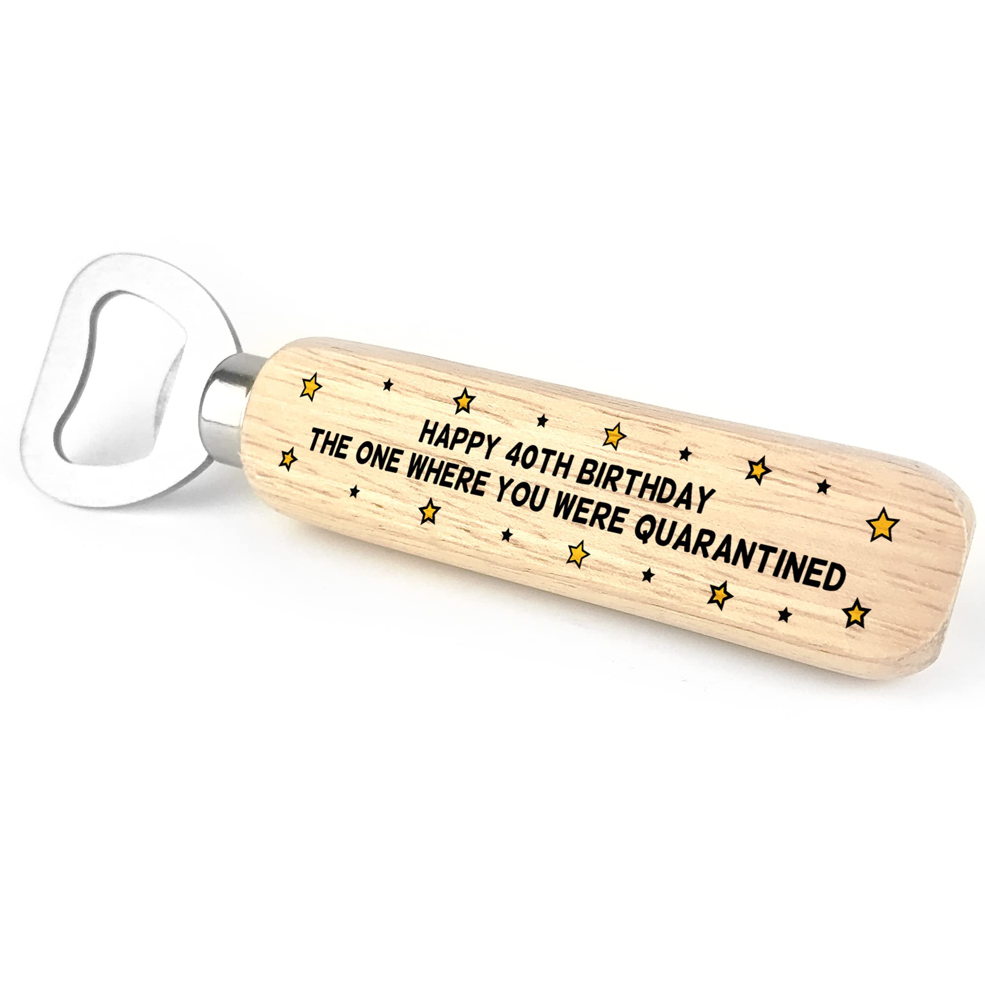Personalised Novelty Birthday Gift in Quarantine Wooden Bottle Opener Funny Gift for Dad Son Brother