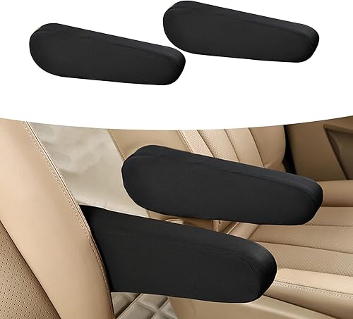 Miniatura 1 de 2 fundas para reposabrazos de consola central de automóvil, cojín de soporte de codo de automóvil de tela elástica suave y duradera, almohadilla