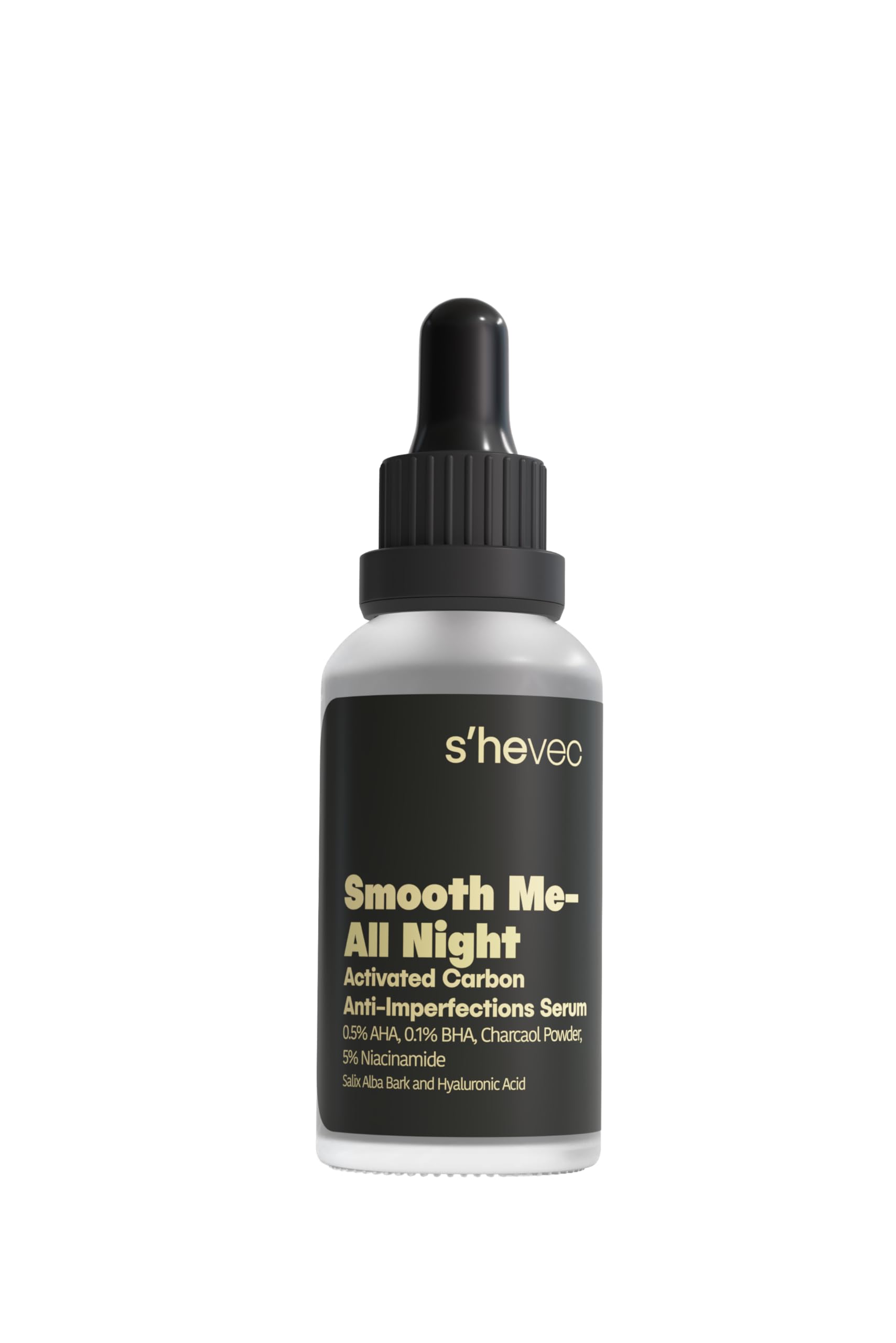 She Vec Smooth Me– All Nıght | Aktif Kömür İçeren Matlaştırıcı ve Cilt Kusur Görünümünü Azaltıcı Siyah Serum