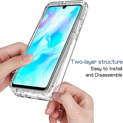 Miniatura 4 de Bohefo Funda transparente compatible con Huawei P30 LiteNova 4E MAR-LX3A con protector de pantalla de vidrio templado, bonita funda protectora a