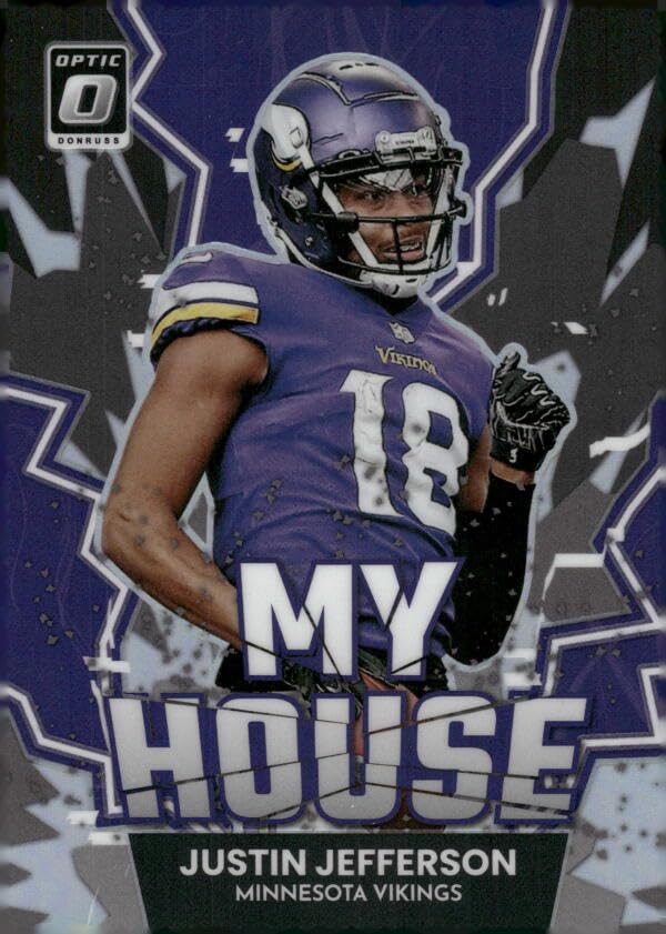 2022 DONRUSS OPTIC MY HOUSE #8 JUSTIN JEFFERSON MINNESOTA VIKINGS FOOTBALL OFFICIAL TRADING CARD OF NFL