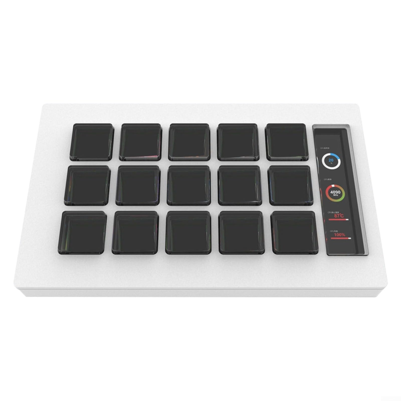 con 15 LCD, Creazione di contenuti della tastiera visiva personalizzabile, compatibile con macOS, per design ABS compatto, nero (nero)