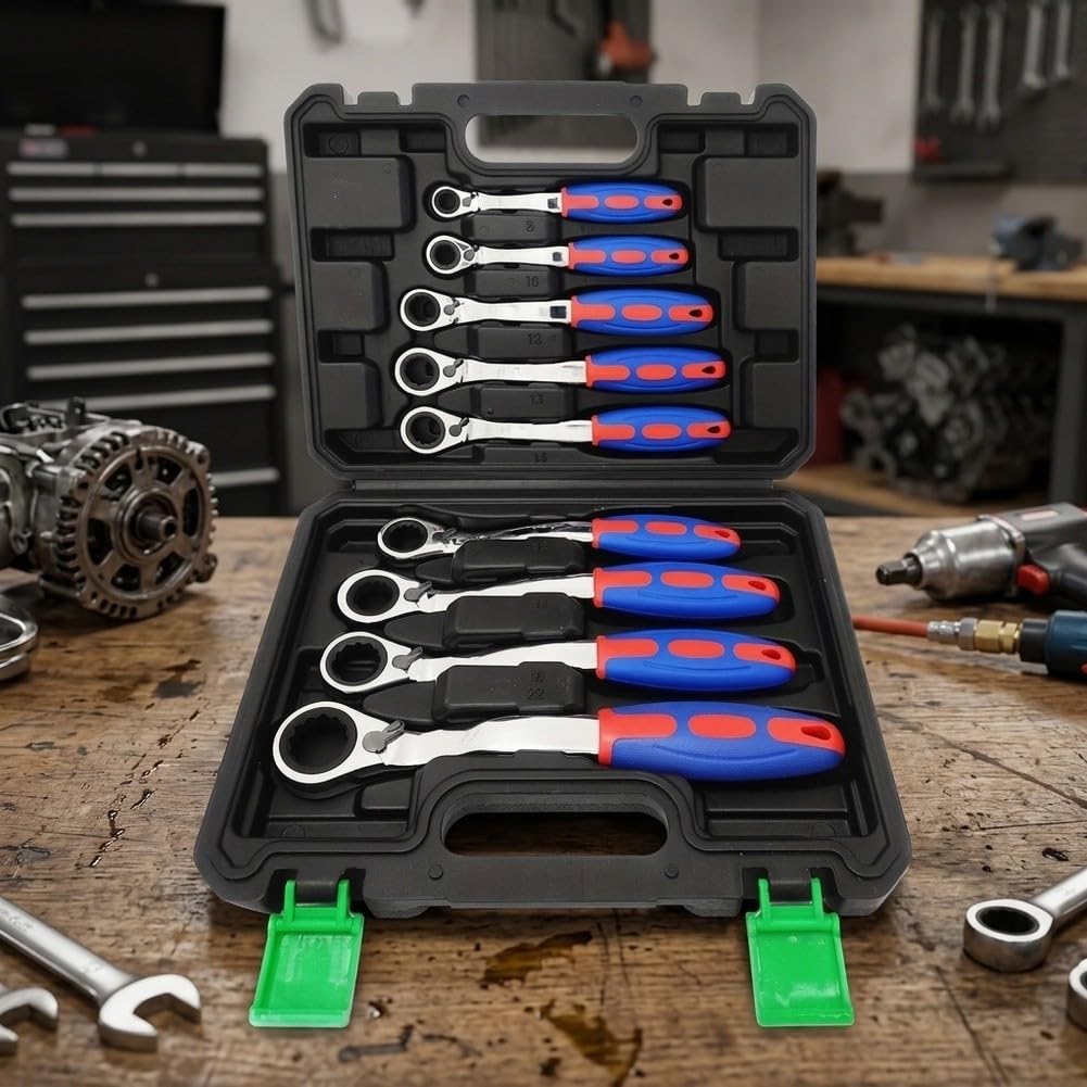 Set Chiavi a Cricchetto 9 72 Denti Acciaio Set Chiavi a Cricchetto