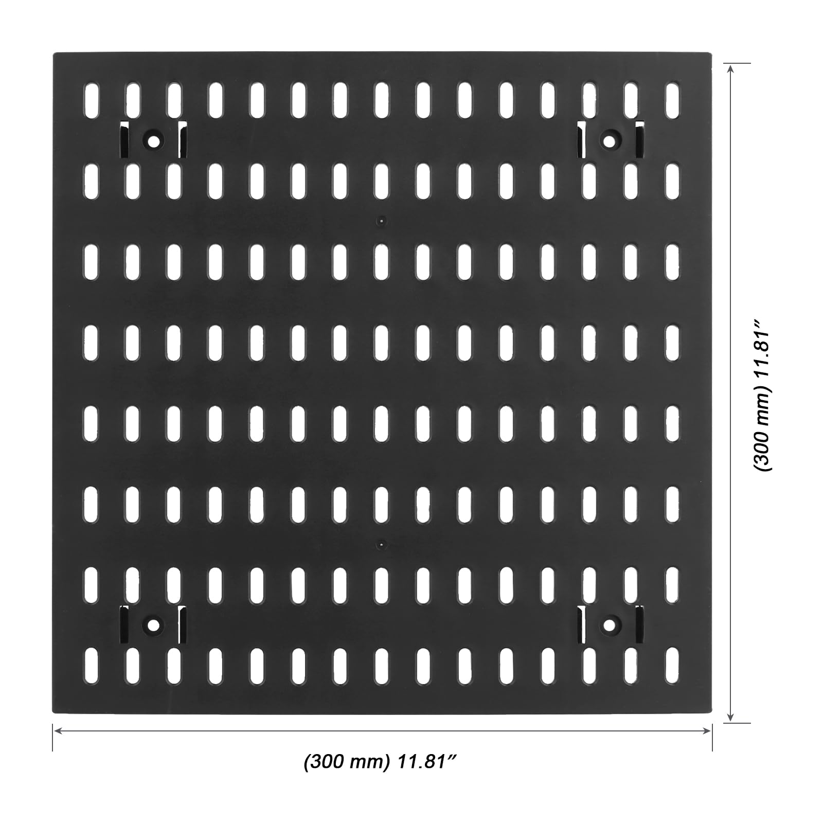 MOUYAT Lot de 4 panneaux perforés pour murs, 4 panneaux noirs de 30 x 30 cm et 18 accessoires