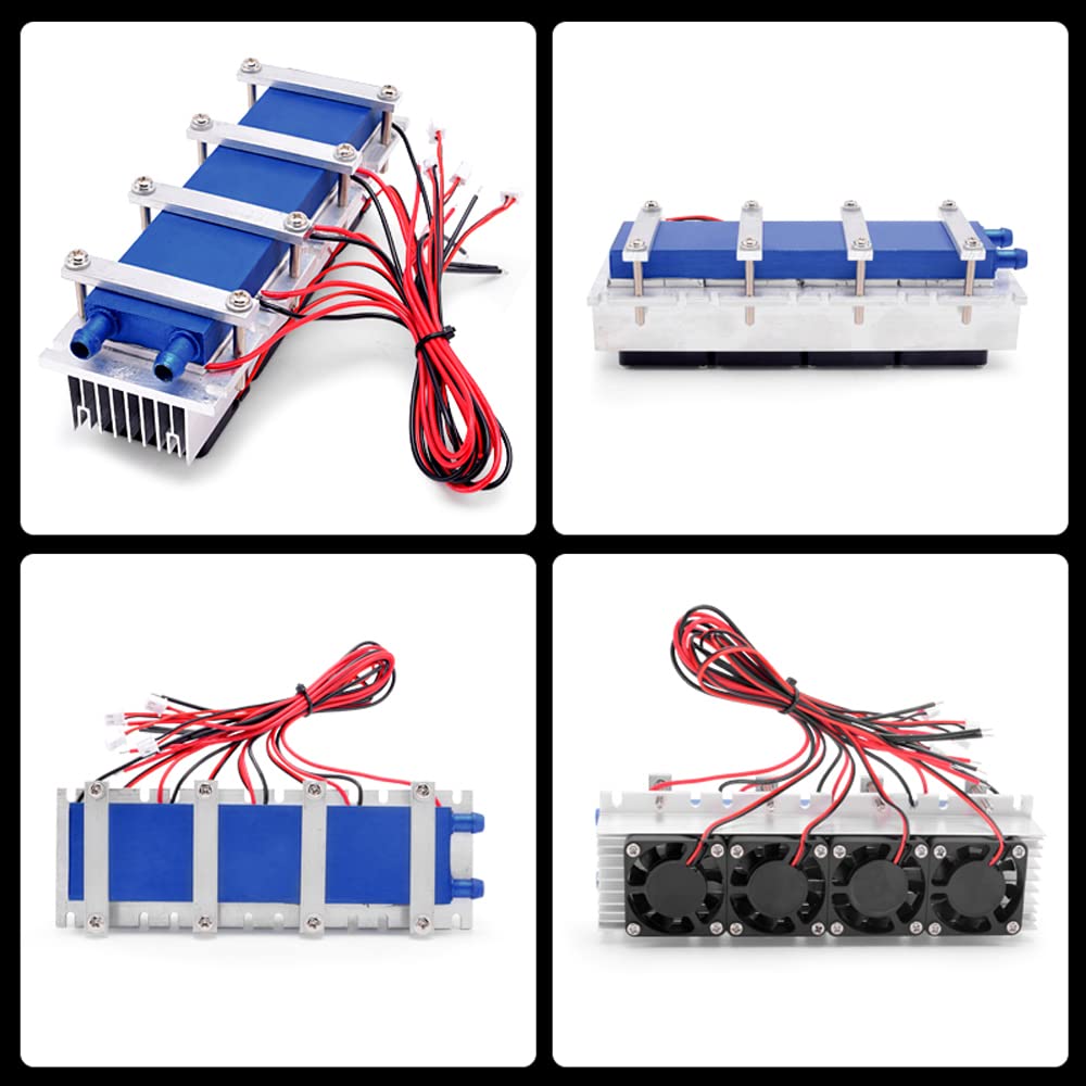 Karlak Enfriador de refrigeración termoeléctrico Peltier de 288W, 12VDC, 30A, Sistema de refrigeración de semiconductores, Kit DIY para Ventilador de Aire Acondicionado