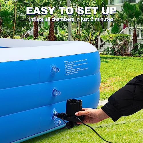 image for PY SUPER MODE Inflatable Swimming Pools with Pump, Oversized 120