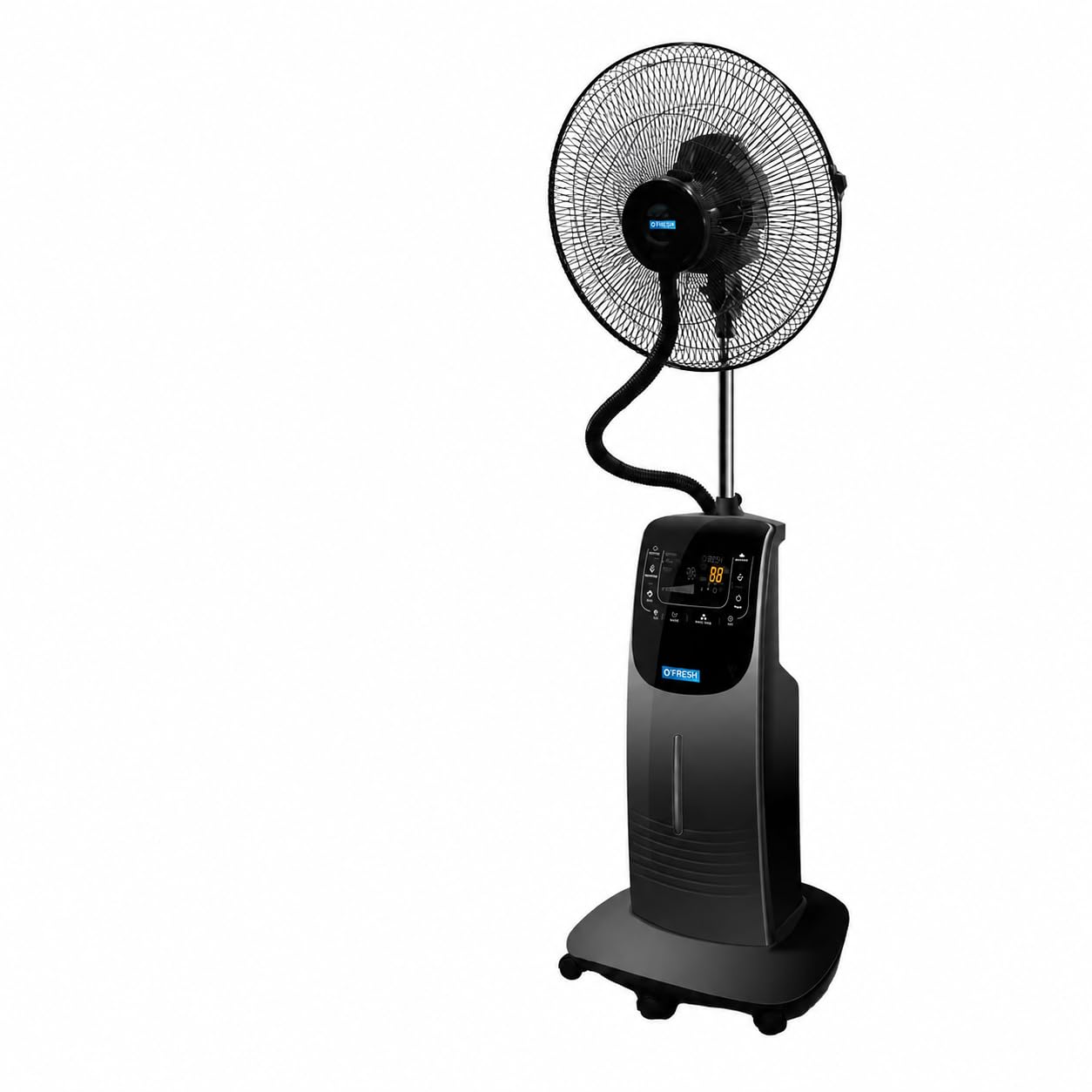 O’FRESH Ventilateur Brumisateur Intérieur sur Pied 135 cm - Rafraîchissement Puissant - Anti-moustique intégré - Autonomie 14h - Ioniseur d’air - Télécommande - Conçu en France