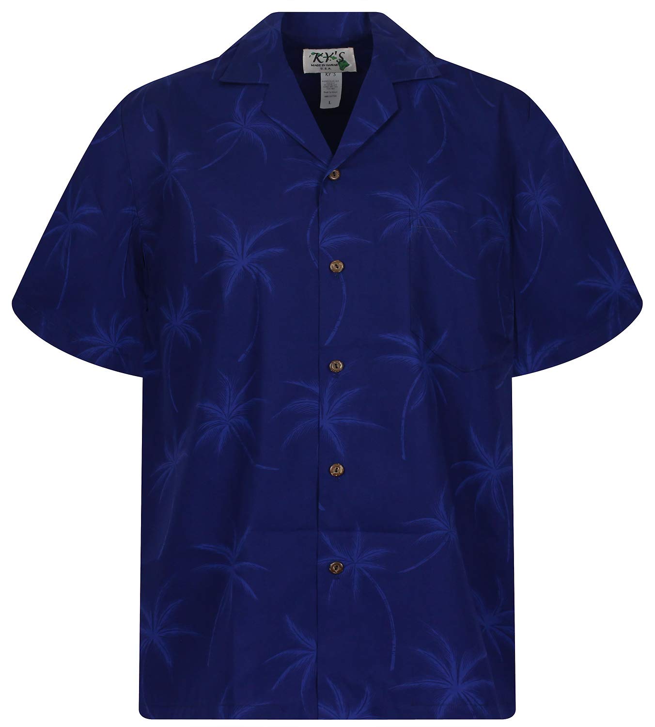KY's | Chemise hawaïenne Originale | Homme | S - 6XL | Manches Courtes | Poche Avant | Imprimé hawaïen | Feuilles de Palmier | Plusieurs Couleurs
