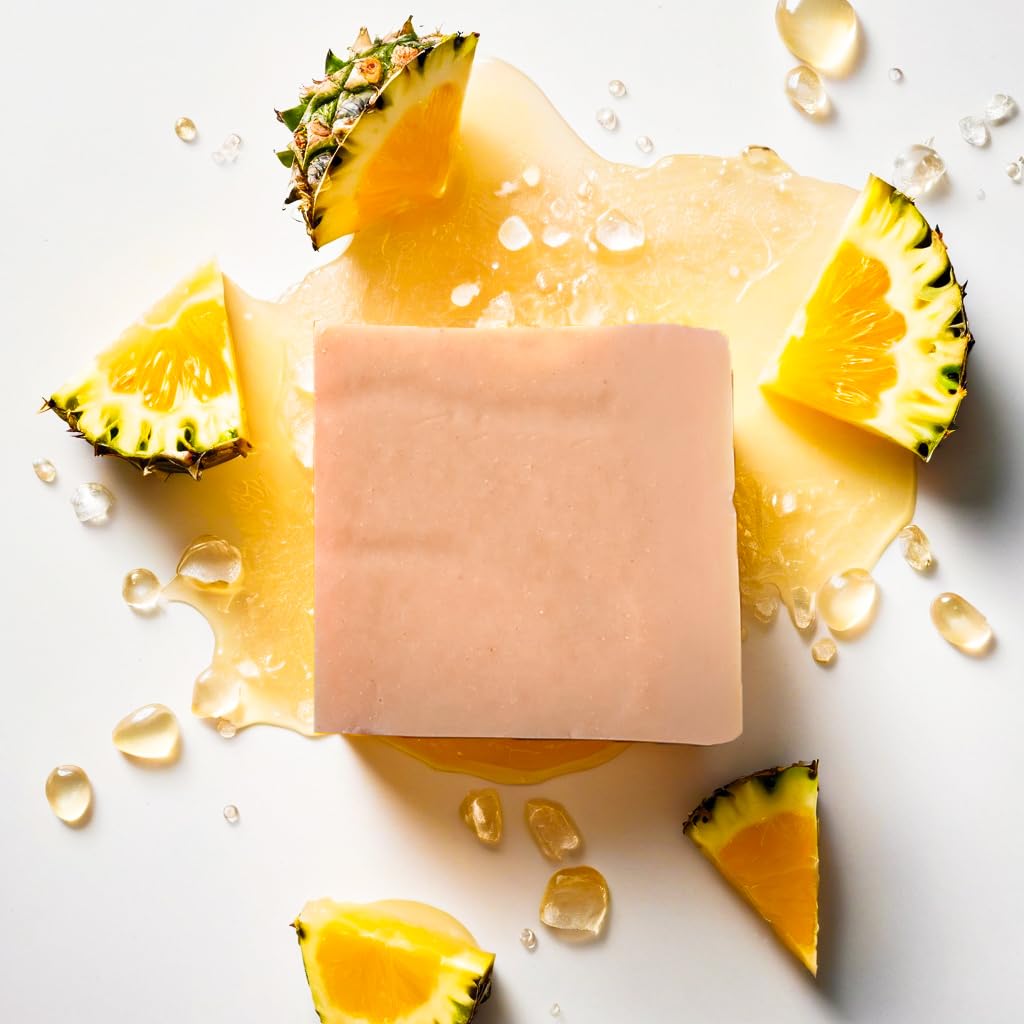 Araah Pineapple Soaps for oily, sensitive skin | secret to blemish-free | goodbye to allergies and acne |Experience the soothing touch that calms skin irritation| Handmade bathing soap 75g