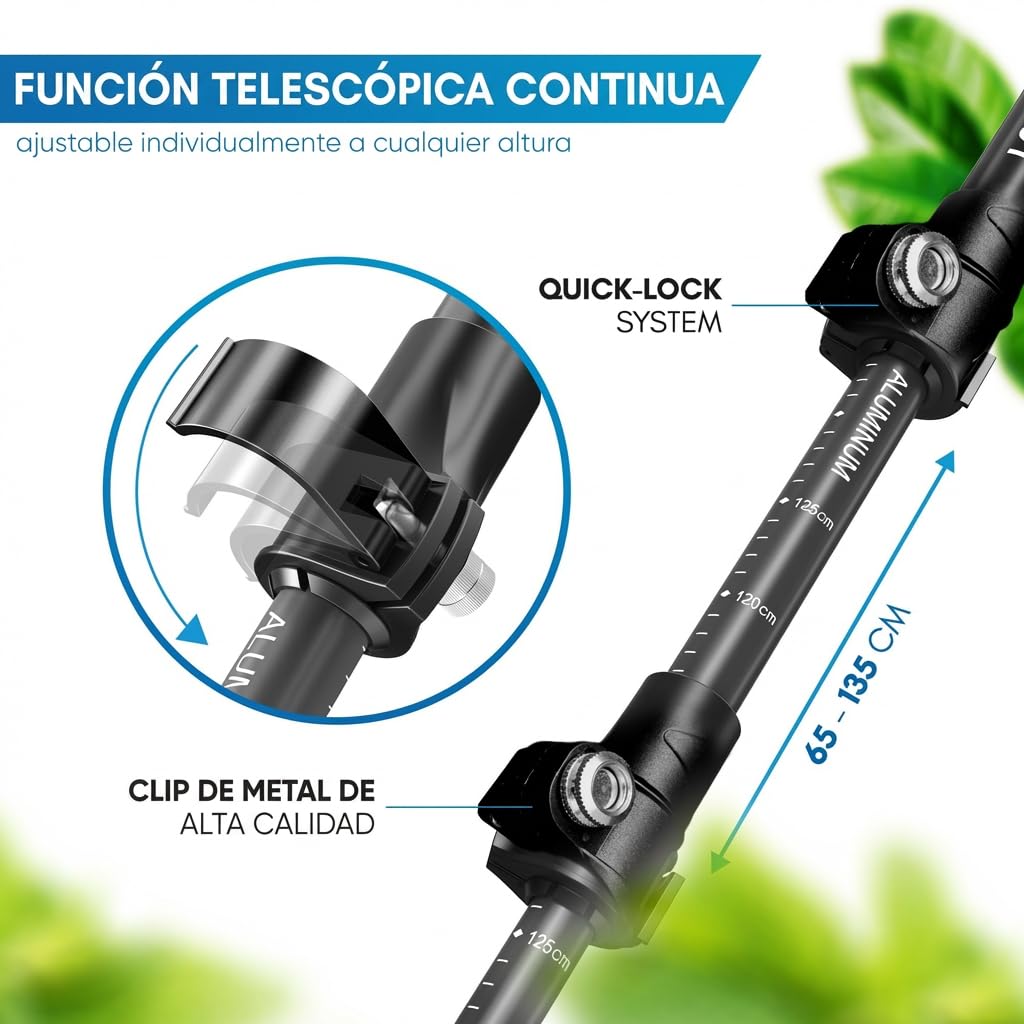 NORDMUT® Bastones de Senderismo Telescópicos | Nordic Walking Mujeres y Hombres | Bastones de Trekking Ultraligeros [con Set de Gomas] Ajustables con Empuñadura de Corcho Natural