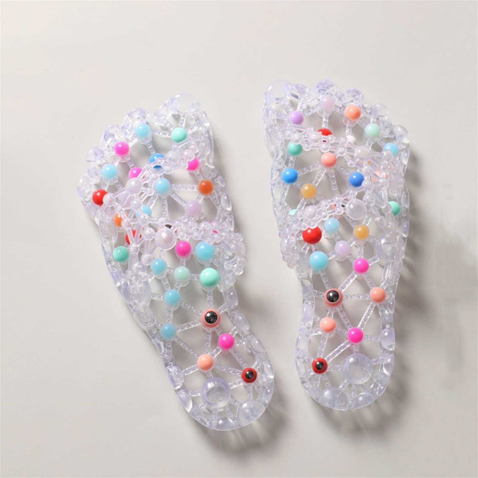 Massage Slippers, Sole Particles Health Pedicure Bathroom Non-Slip Bath Quick-Drying Women's Home Health Care Non-Slip Shoes (Color : White, Size : 39/40 EU)