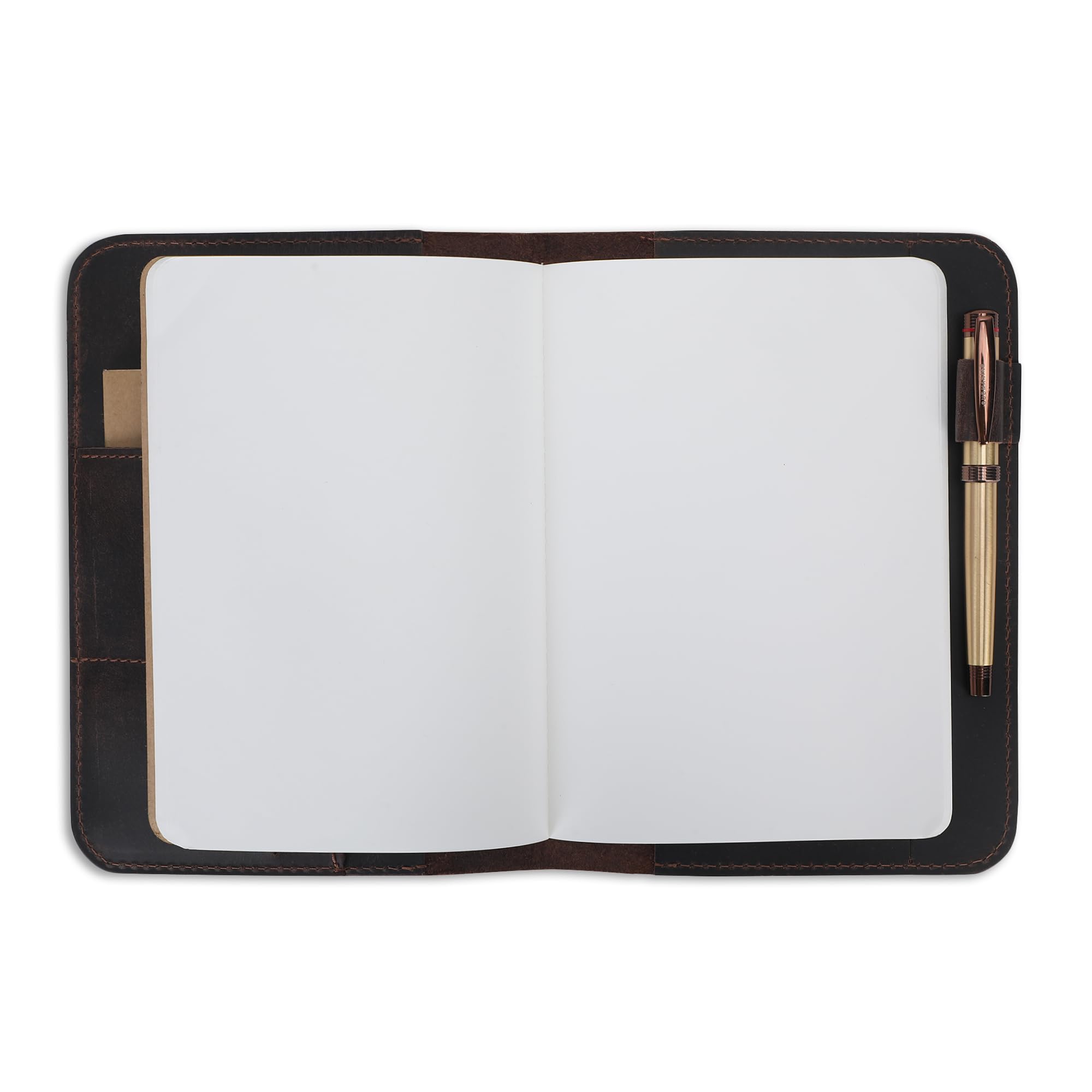 Funda de diario de cuero de 5.75 x 8.25 pulgadas, tamaño A5 mediana recargable, cuaderno de viaje encuadernado en cuero hecho a mano para escritores y viajeros, funda de cuero vintage,