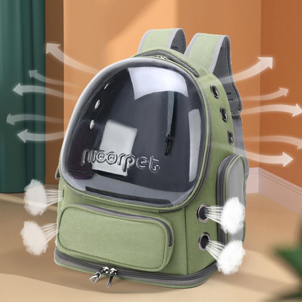 JAWSEU Hunderucksack Katzenrucksack, Tragbar Transport Rucksack Reisen Tragetasche für Haustiere, Ventilierte Transparente Katzenrucksack, Transporttasche für Haustiere Reisen Atmungsaktive Rucksack