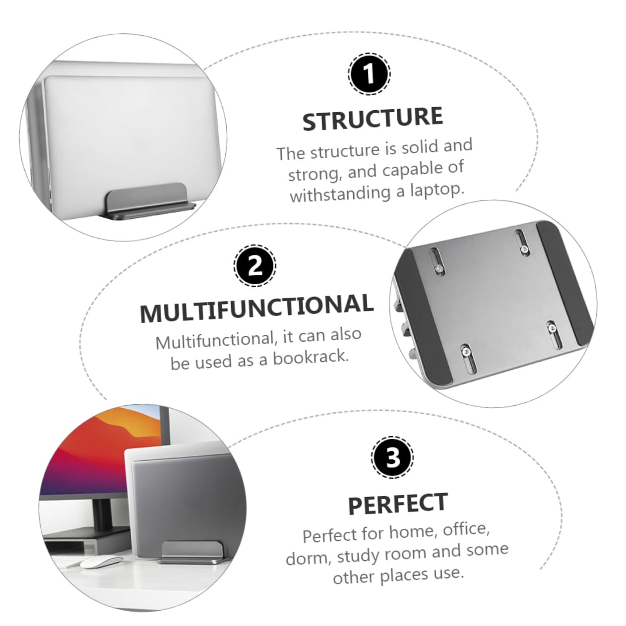 DOITOOL Supporto Verticale Per Laptop in Lega Di Alluminio Base Per Tablet e Notebook Design Stabile e Portatile Per Uso Da Tavolo
