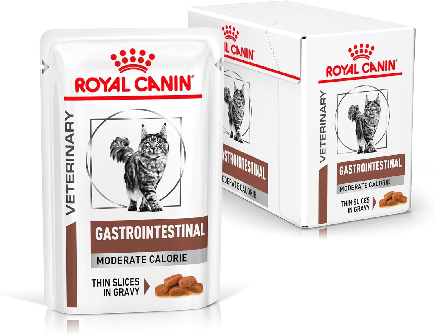 Gastrointestinal Moderate Calorie | Nassfutter für Katzen | 4 x 12 x 85 g | Royal Canin Veterinary | Diät-Alleinfuttermittel | Zur Linderung akuter Resorptionsstörungen des Darms