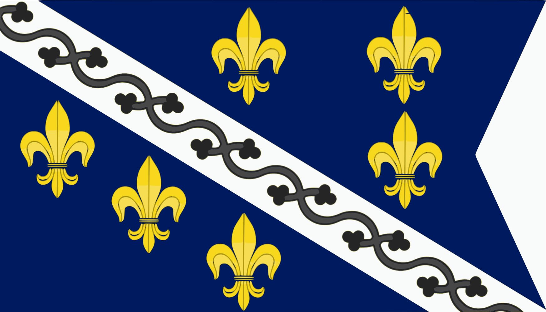 Drapeau de Bosnie Tvrtko Ier grand format blason historique lys