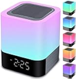 Night Lights Bluetooth Speaker, Alarm Clock Bluetooth Speakers Touch Sensor Bedside Lamp Dimmable Multi-Color Changing Bedside Lamp, MP3 Player, Wireless with Lights