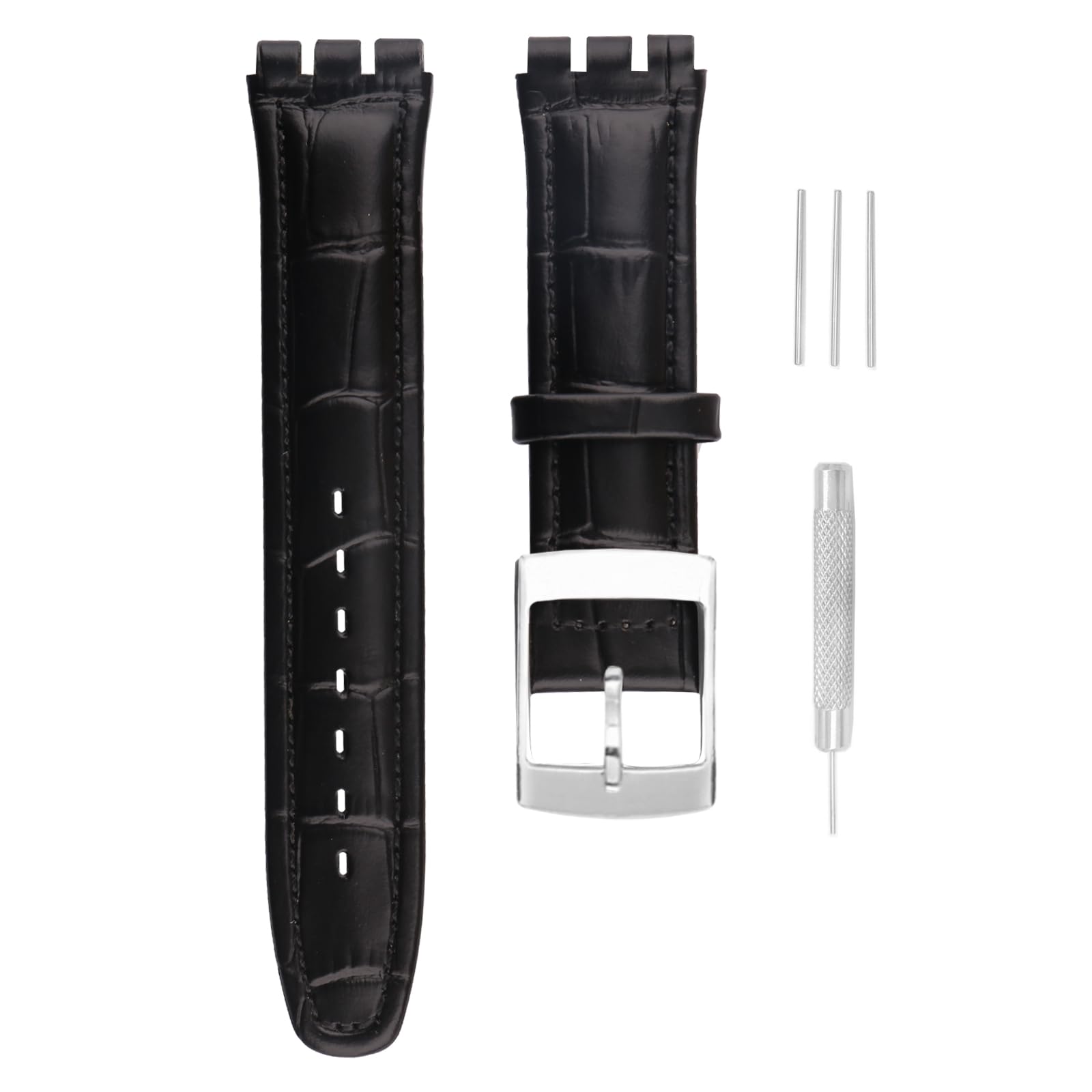 unilabo Leather Watch Band Compatible for Swatch 17mm 19mm (not for skin series) Strap Replacement for men and women wirst watchband