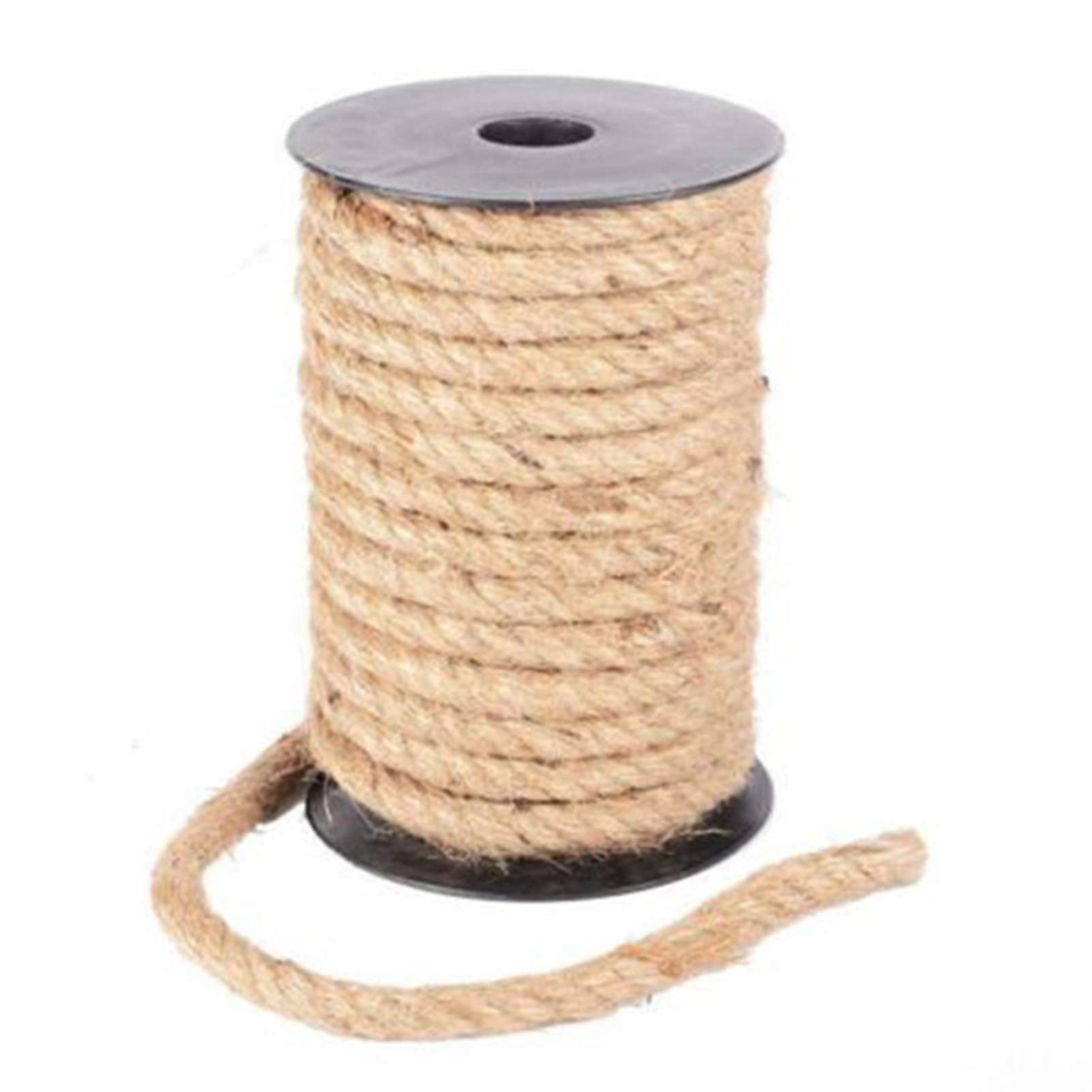 Zkenshan-Natural Jute Twine 10M Natural Brown Jute Twine String Cord Shank Crafts 4/6/8/10 Mm, Natural Jute Fiber (Color : 10mm)